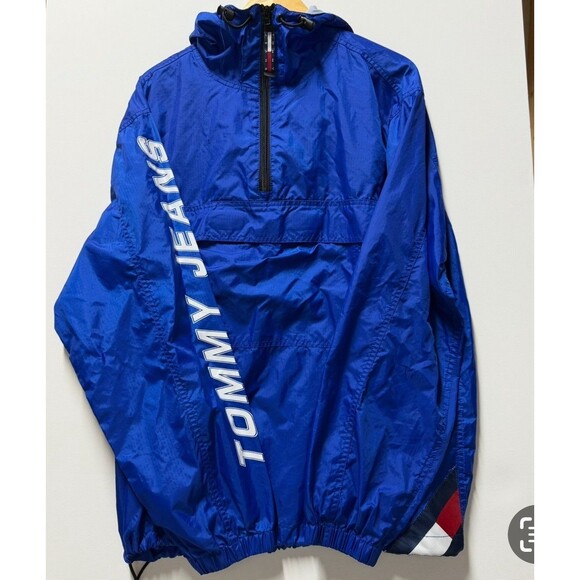 Tommy Hilfiger Windbreaker Jacket Large Vintage 90s Y2k Retro Streetwear Logo - Picture 1 of 7